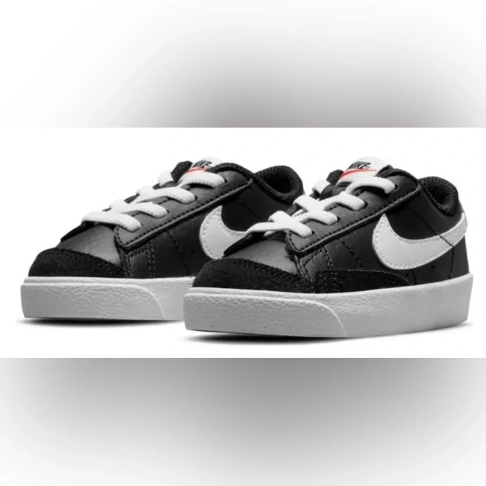 Nike Kids BLAZER LOW '77 TD 'BLACK WHITE' 8c - Picture 1 of 4